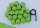 20pcs cap set covers 17mm lug nuts wheel bolts green + removal pliers