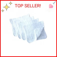 Synrroe Muslin Burp Cloths 4 Pack Large 20" by 10" 100% Cotton 6 Layers Extra