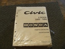 1993 1994 1995 Honda Civic Coupe Parts Catalog Manual Dx Ex Part No. 13sr801p