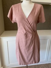 Madewell Size Small Cross Front Flutter Sleeve Mini Dress Faded Mauve
