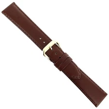 17mm Kreisler Brown Genuine Prestige Coach Leather Stitched Mens Band Reg BOGO!
