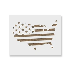 United States Map Flag Stencil - Durable & Reusable Mylar Stencils