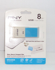 PNY - Eraser Attaché 8GB USB Flash Drive - Blue - New & Sealed
