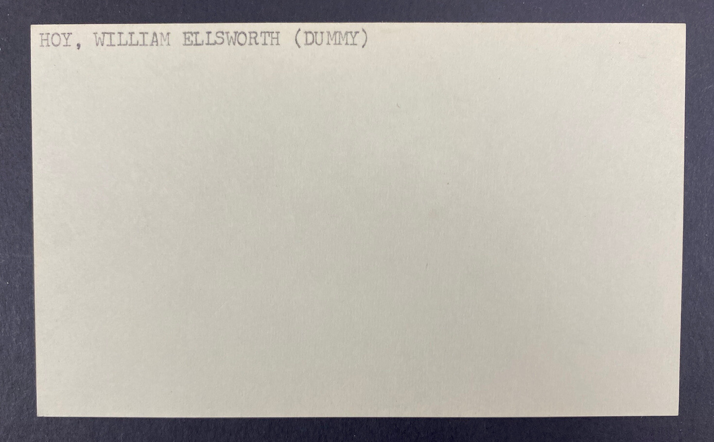 William "Dummy" Hoy Signed Index Card Deaf 1888 debut Buffalo Bisons