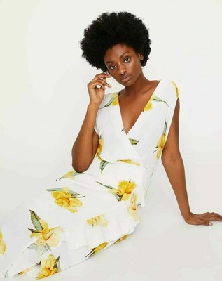 warehouse black and yellow dress