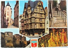 ANGERS FRANCE MULTIVIEW POSTCARD. POSTMARKED 1975. 