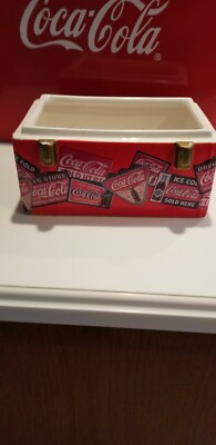 COKE - COLA Collectible CERAMIC OPEN STORAGE CONTAINER  6 x 9 ins