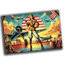 nice vintage woman U.S. Marines retro WW2 Photo Glossy 4 6 in T66