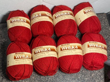 Lot Of 8 3.5 oz Skeins WonderArt Wintuk4 Acrylic Yarn 31 Cardinal Red
