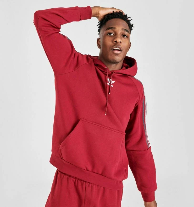 Adidas men's trefoil store hoodie burgundy