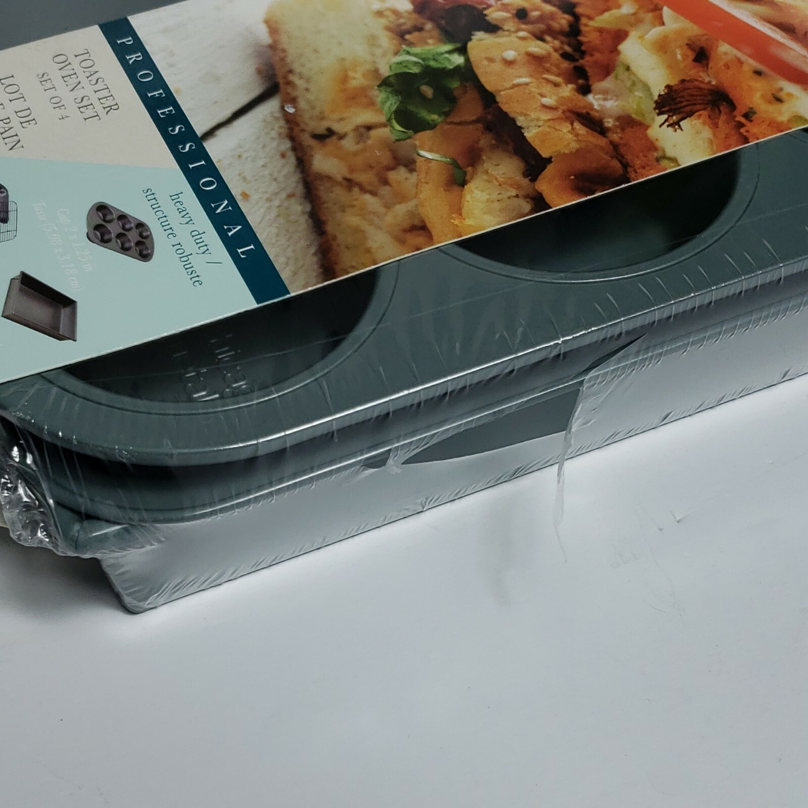 Chicago Metallic NonStick Toaster Oven Bakeware Set, 4Piece, Carbon