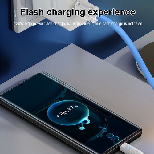 2PC 120W 6A Super Fast Charging Type C Liquid Silicone USB Cable For Samsung IOS - Photo 9 sur 17