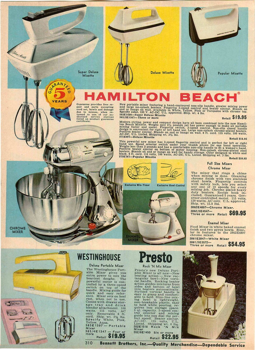 1965 PAPER AD Mixer KitchenAid Can Opener Knife Sharpener Presto