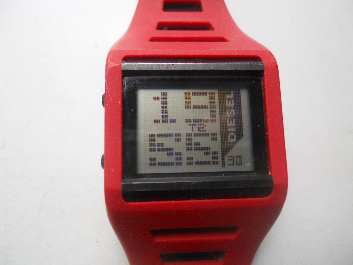 Diesel Men's Red Rubber band.Analog,water-resistant dress used