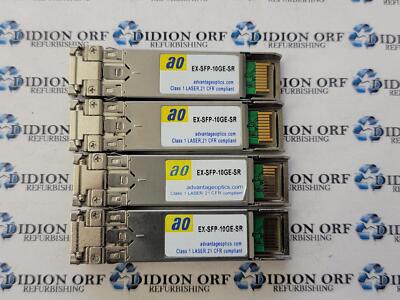 Set of 4 ADVANTAGE OPTICS Transceivers EX-SFP-10GE-SR, Grade A, SKU 12527