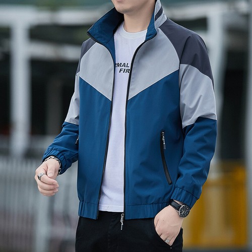 Men's Thin Coat Youth Daily Casual Jacket Business Slim Stand Collar Windbreaker - Picture 25 of 33