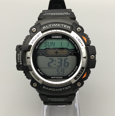 Casio Montre Numérique Homme Altimètre Baromètre Noir Jour Date