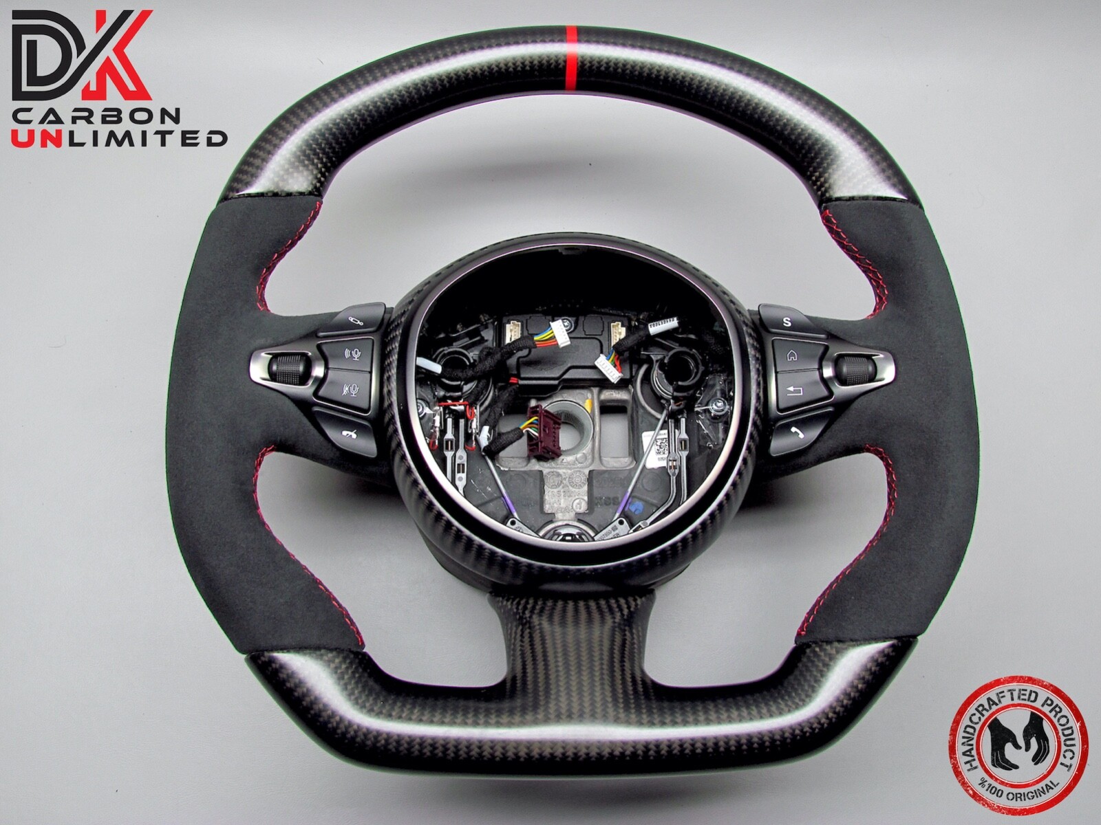 Aston Martin DB11 DBS Vantage Red Ring Alcantara Matte Carbon Steering Wheel v1