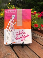 Vintage Cantrece II Panty Hose Thigh Highs Nylons NIP New Solar Beige B 9 1/2 10