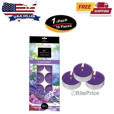 10 PCS Lavender Tealight Candles Highly Scented Long Lasting Aromatherapy - New
