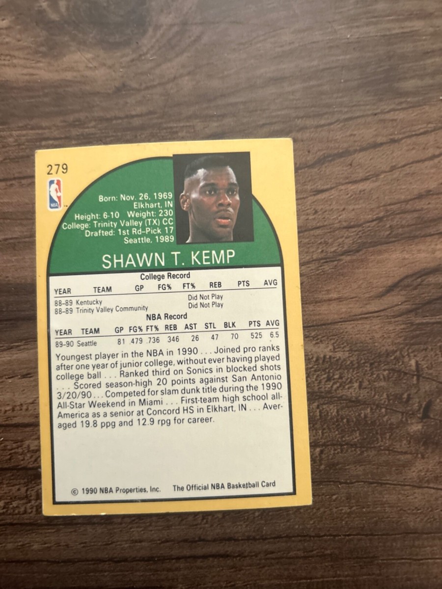 Rare 1990-91 NBA Hoops - #279 Shawn Kemp, Shawn Kemp (RC) | eBay