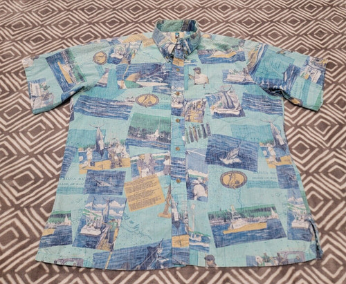 Kahala Men L Hawaiian International Billfish Tournament Shirt Reverse Print