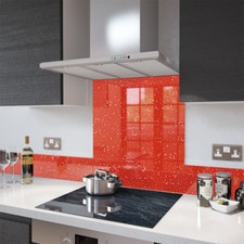 Premier Range Red Cosmos Glass Splashback - 100cm Wide x 70cm High