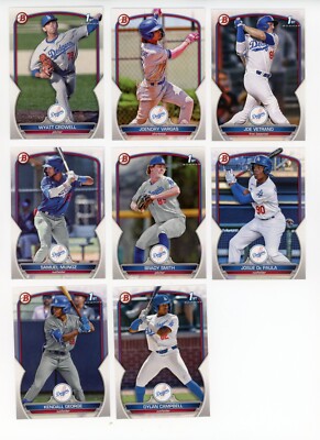 2023 Bowman Draft LOS ANGELES DODGERS Team Set (8 cards)