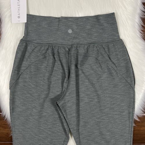 Athleta Size Medium Petite Heather Gray Powervita Salutation Jogger Pants - Picture 9 of 11
