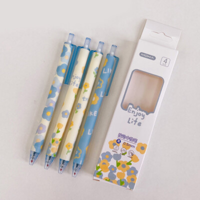 4 Pcs/Set Korean Cute Retractable Gel Pens Neutral Pen Stationery Gel Ink Pen