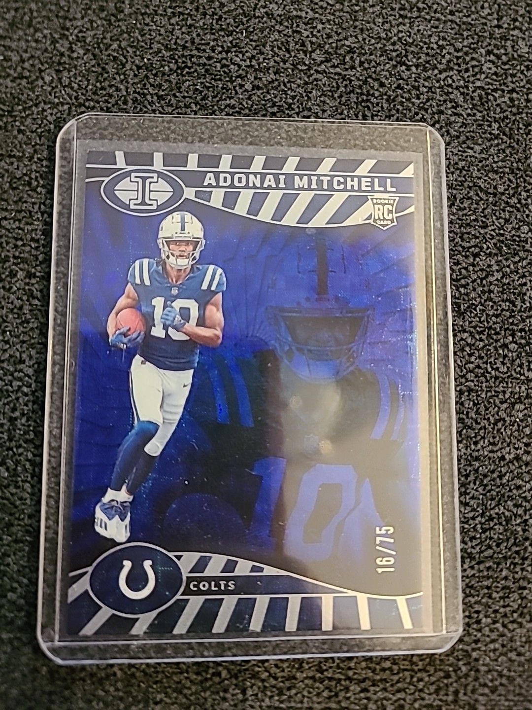 2024 Panini Illusions - Adonai Mitchell #36 Trophy Collection Sapphire /75 (RC)