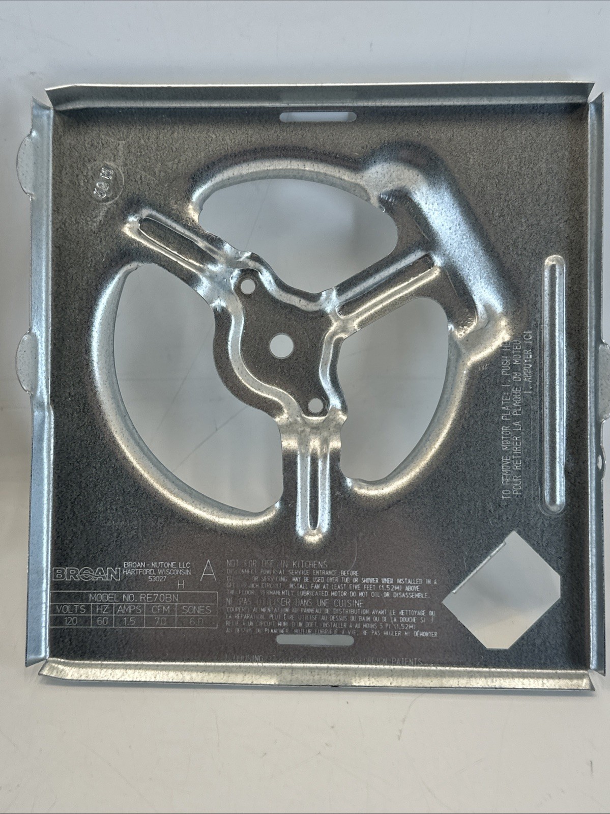 Broan-NuTone RE70BN Bathroom Exhaust Fan Motor Kit – 70 CFM 6.0 Sones – New Open