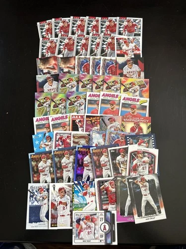 Mike Trout 2025-26 Cards Flagship TOPPS Heritage Inserts Parallels 55 Card Lot