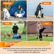 Dog Tie-Out Cable and Stake 20ft Heavy Duty Cable for Dogs with16 Ground Stak...