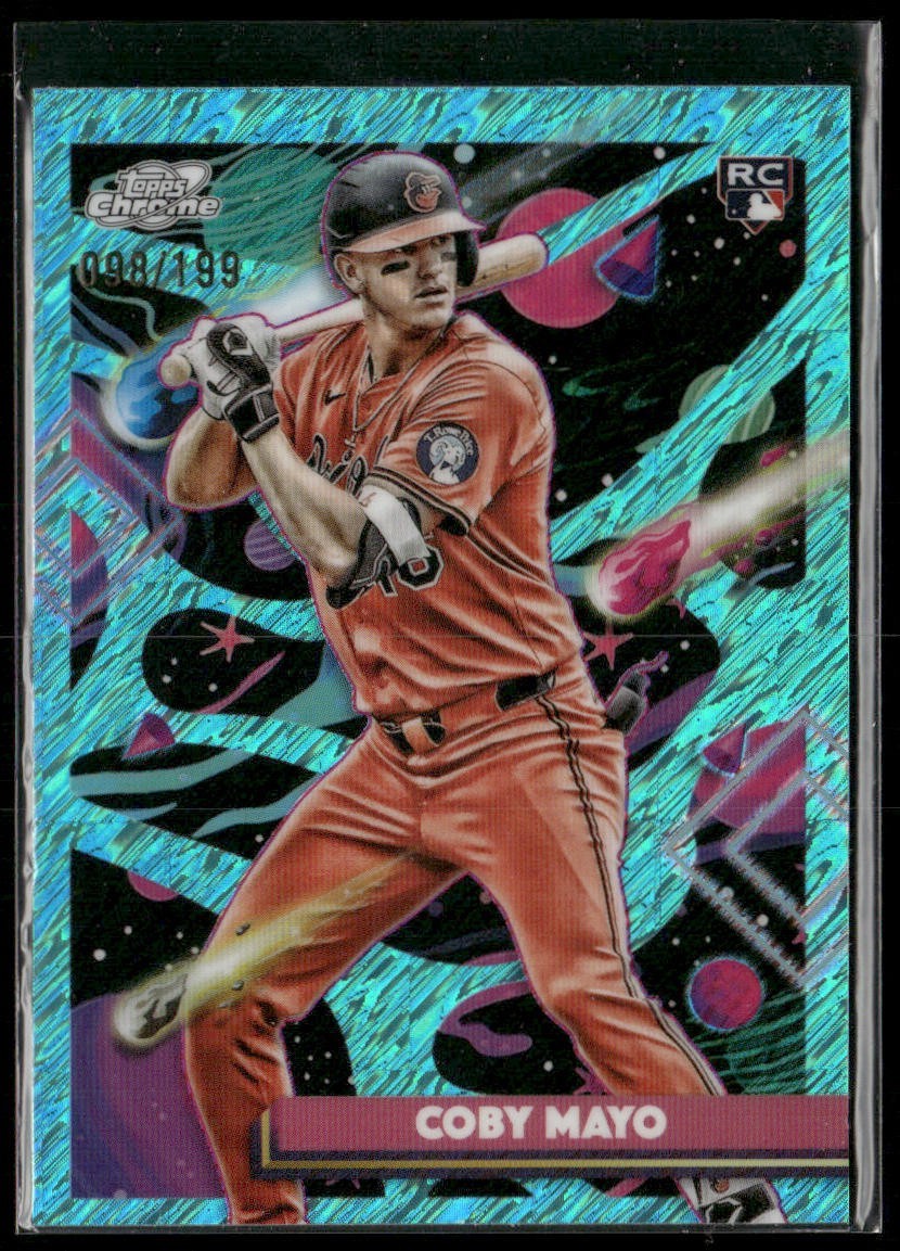 2025 Topps Cosmic Chrome Coby Mayo Aqua Equinox Refractor RC /199 #154