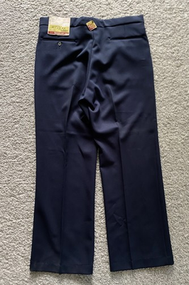 #ad #ad Vtg NWT Sears Roebuck Flexslax Navy Trousers 70s Pant Stretch 34 29 Classic $42.50