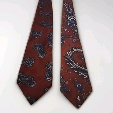 Christian Dior Set Of 2 Neck Ties Red Classic Paisley Made In USA