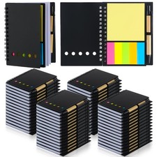 Qilery 50 Pack Lined Spiral Notebook Small Notepad and Pen Set Steno Pads Lin...