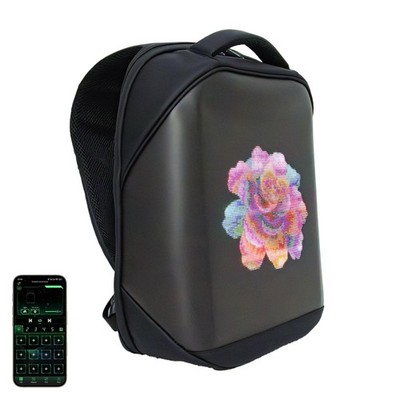 Waterproof LED Backpack with App Control, Custom Display for Travel & School