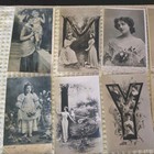LOT 35 VINTAGE PAINTED LADIES GIRLS RPPC POSTCARDS Hand Tinted French German Etc — photo 2