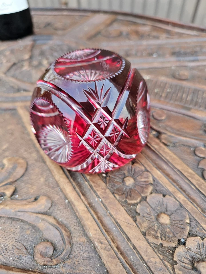 Val Saint Lambert paperweight Crystal glass ruby red - Image 4 of 4