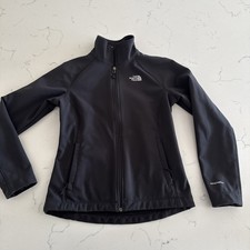 The North Face Soft Shell Windwall Jacket Womens Size S Black Full Zip Fleece