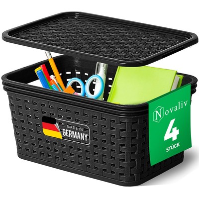 Novaliv Aufbewahrungsbox 4x Aufbewahrungsbox, 4x Kunststoffdeckel