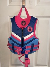 Body Glove Kids Life Jacket Blue Pink Child 33  55 lbs USCG Approved - Excellent