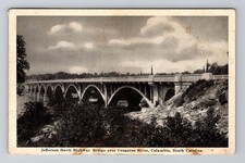 Columbia SC-South Carolina, Jefferson Davis Hghw Bridge, c1943 Vintage Postcard