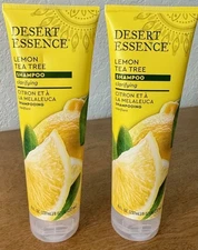 Lot of 2 Desert Essence Shampoo Lemon Tea Tree Clarifying 8 fl oz 237 ml