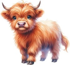 Watercolour Baby Highland Cow …
