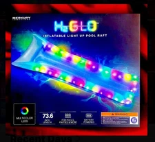 73.6” H2GLO Inflatable Light Up Pool Raft With Multicolor LEDS- Pool Party