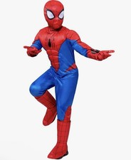Marvel Kids Spiderman Halloween Costume Reflective Muscle Jumpsuit 10-12 Large