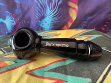 Phoenix Star Black Glass Hand Pipe – 5” Thick Glass Smoking Pipe with Carb Hole